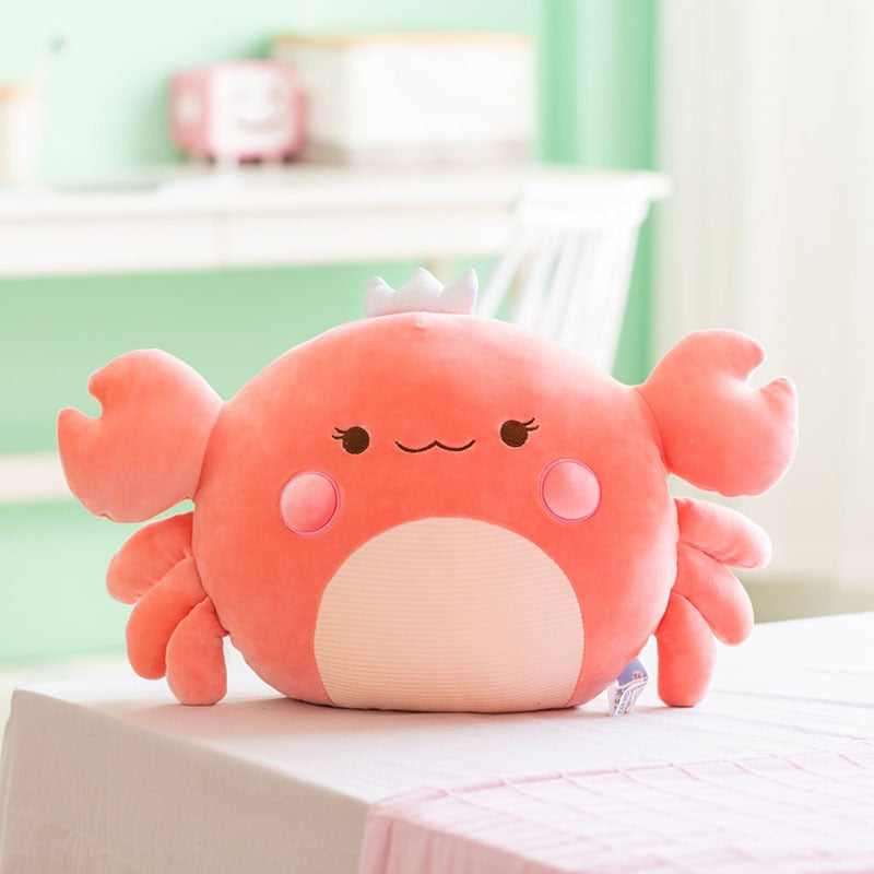 Soft Crab Reading Pillow 55cm Animal Plush Toys Girl Boy Creative Stuffed Animal Cushion Sleeping Dolls for Kids Birthday Gift