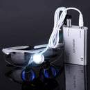 AZDENT 3.5X Aumento Binocular Lupa Dental Cirugía Lupa quirúrgica con faro LED Luz Dentista Lámpara de lupas médicas