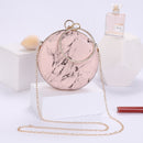 2022 Women handmade round designer evening bag simple PU leather handbag female Clutches Chain Shoulder Bags M1141