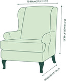 Funda para silla con respaldo de ala Jacquard Spandex Fundas elásticas para sillas de oficina Conjunto elegante de 2 piezas con banda elástica