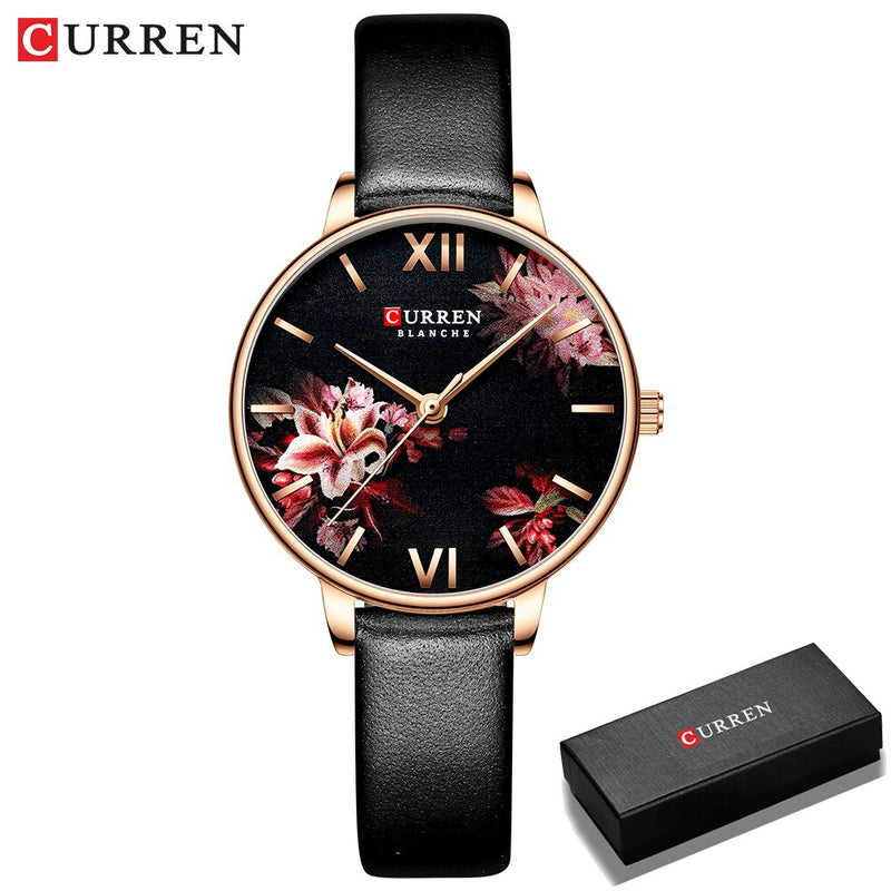 Women Watches CURREN Black Clock Stainless Steel Mesh Quartz Wristwatch Female Casual Charm Watch for Ladies relogios feminino