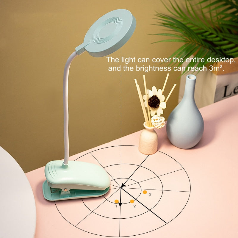 Lámpara de escritorio con abrazadera Led multifunción USB, lámpara de mesa con atenuación táctil de cuello de cisne Flexible, lámpara con Clip para libro, cama, oficina y ordenador