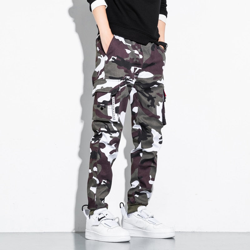 CHAIFENKO Hip Hop Cargohose Herren Neue Mode Harajuku Streetwear Multi Pocket Jogger Hose Herren Casual Harem Herrenhose M-8XL