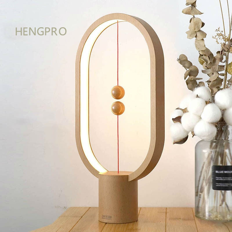 2020 Upgrade HENGPRO Balance Nachtlicht Tragbare Ellipse Magnetschalter in der Luft LED Schreibtischlampe Touch Dimming Home Decor