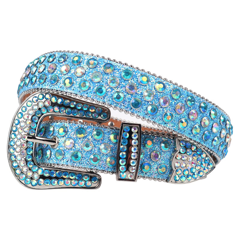 Bling Bling Western Strass Gürtel Luxus Strap Crystal Belt Cowgirl Cowboy Nietengürtel für Frauen Männer Cinturones Para Mujer