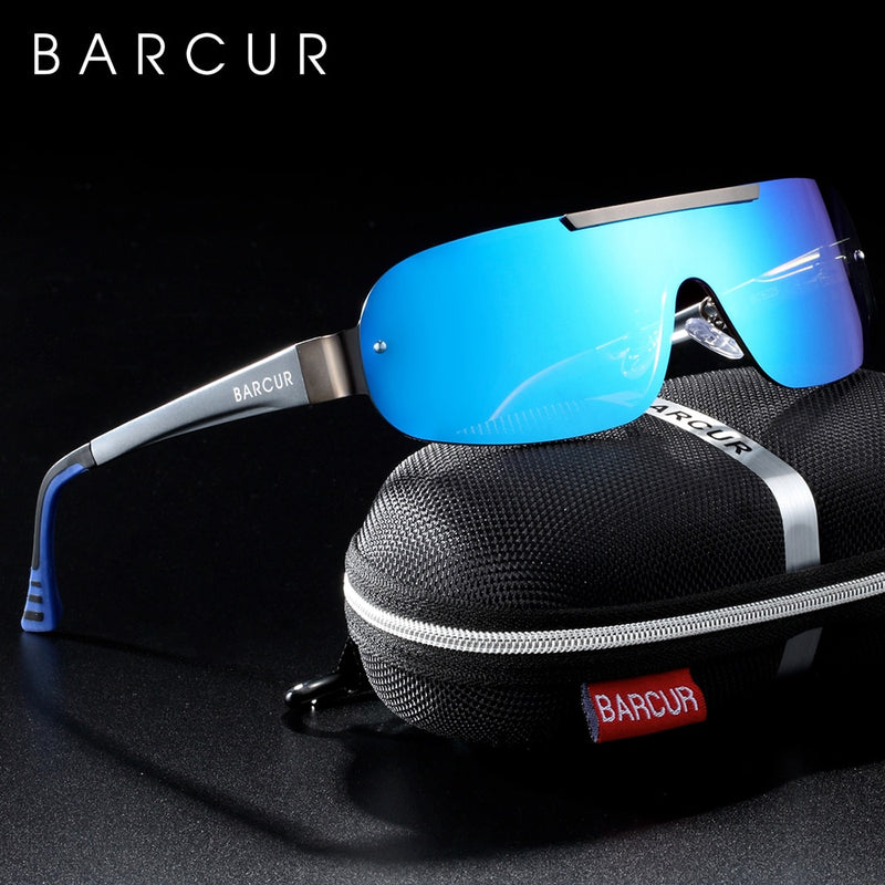 BARCUR Aluminium Magnesium Sonnenbrille Herren Polarisierte Sonnenbrille für Herren Pilot Sport Eyewear UV400