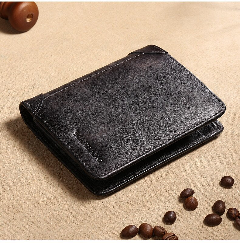 ManBang High Quality Classic Style Wallet  Leather Men Wallets Short Male Purse Card Holder Wallet Men Prevent RFID Hot wallets