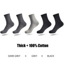 Marca HSS, 100% calcetines de algodón para hombre, 5 pares de calcetines gruesos cálidos de negocios, negro, Otoño Invierno, para hombre, térmicos