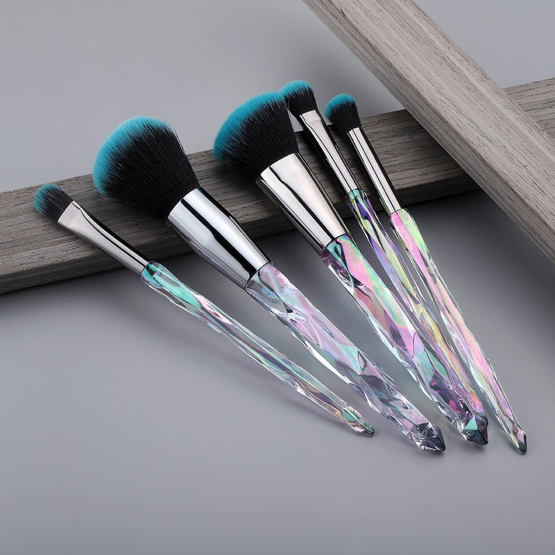 FLD Diamond makeup brushes Set Cosmetic Blush brush Powder Foundation Brush Eye Shadow Lip Eyebrow  Makeup Kit Brushes