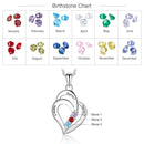 JewelOra Personalized Name Necklace with 3 Birthstones Engravable Jewelry Customized Pendant Necklaces for Women Gifts for Mom