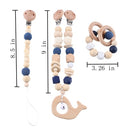 Juguetes para bebés Cuentas de silicona Mordedores Anillos de madera Pulsera hecha a mano Chupete Cadena Clips Dentición Cochecito Cochecito Campana Productos para bebés