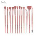 ANMOR 16Pcs Makeup Brushes Set Powder Blush Fan Contour Brush Eyeshadow Blending Brush Shading Eyebrow Contour Make Up Tool