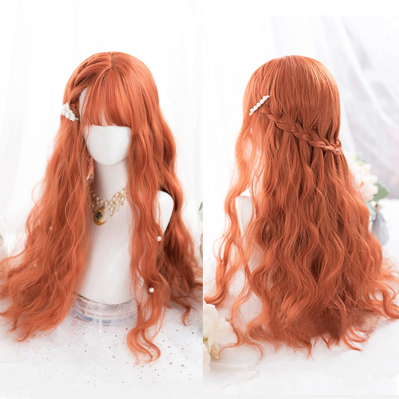 SHANGKE Synthetic Red Black Blonde White Lolita Wigs For Women Long Straight Wig With Bangs Genshin Impact Cosplay Wig