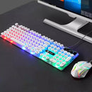 USB Wired Gaming Keyboard Mouse Set PC Rainbow Colorful LED Illuminated Backlit  Gamer Gaming Mouse and Keyboard Kit Home Office