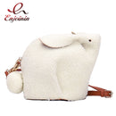 Bolso bandolera pequeño de piel sintética con diseño de conejito blanco como la nieve para mujer, bolsos de moda 2020, bolsos de mano, bolso de hombro, Mini bolsos de mano