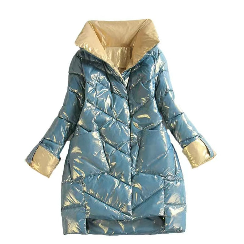 2022 Neue Winterjacke Hohe Qualität stand-callor Mantel Frauen Mode Jacken Winter Warme Frau Kleidung Lässige Parkas