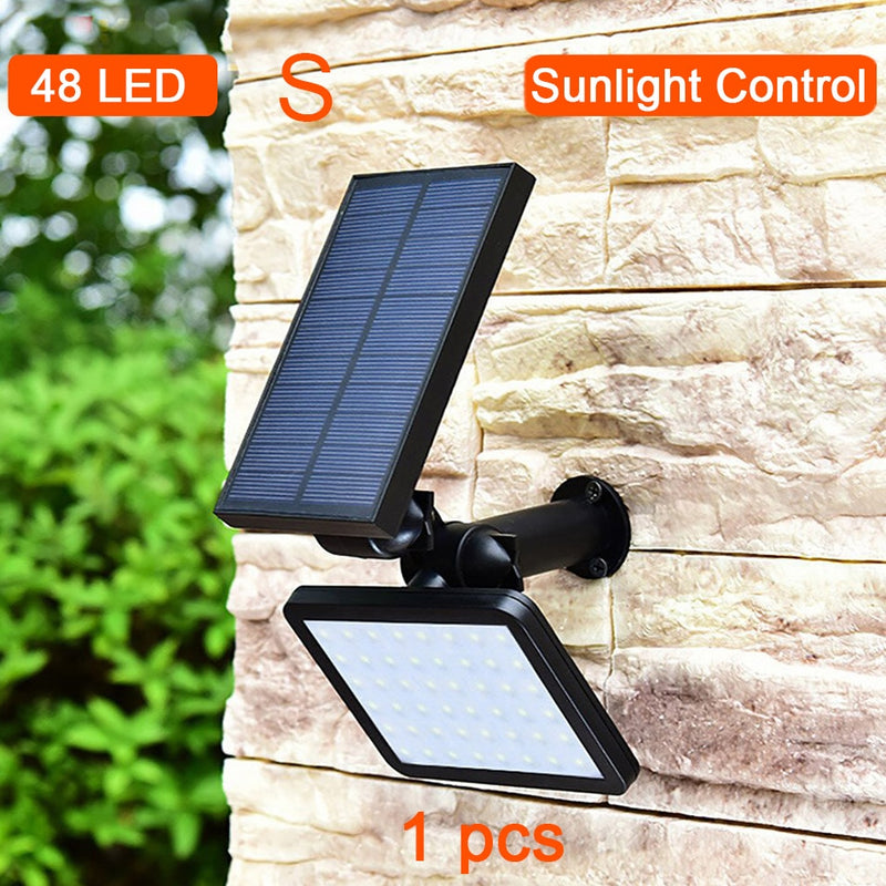 Solarenergie-Lampe 48 LED-Solarstraßenlaterne für Garten-Wand-Yard-LED-Sicherheitsbeleuchtung im Freien Einstellbarer Beleuchtungswinkel 280lm