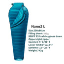 AEGISMAX M2 new upgrade Ultralight  Mummy 95%White Goose Down Sleeping Bag Outdoor Camping Hiking Fully lining structure