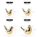 Figuritas de pájaros dorados para casa Polar, estatuas modernas de pájaros de cerámica, escultura de animales, artesanías para decoración del hogar, regalos de boda de cerámica dorada