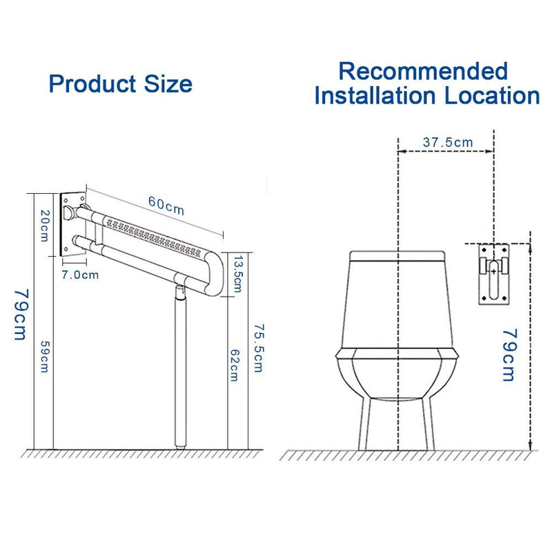 Flip Up Toilet Safety Frame Rail Shower Grab Bar for Elders Senior Kids Care, Bathroom Handrail, Folding Seat, Bath Chair