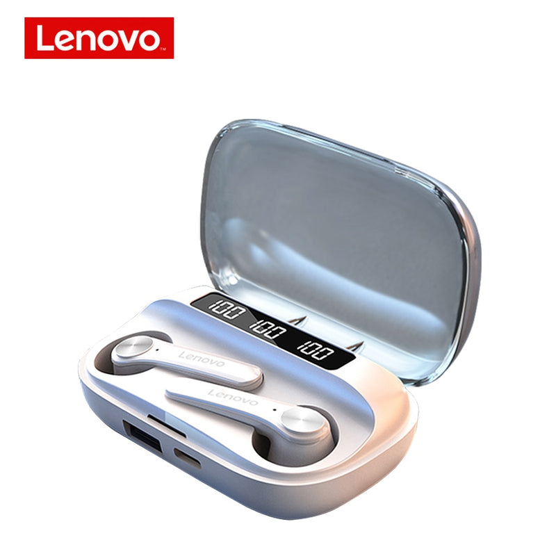 Lenovo QT81 TWS Kabelloser Kopfhörer Stereo Sport Wasserdichte Ohrhörer Headsets mit Mikrofon Bluetooth-Kopfhörer HD-Anruf 1200 mAh