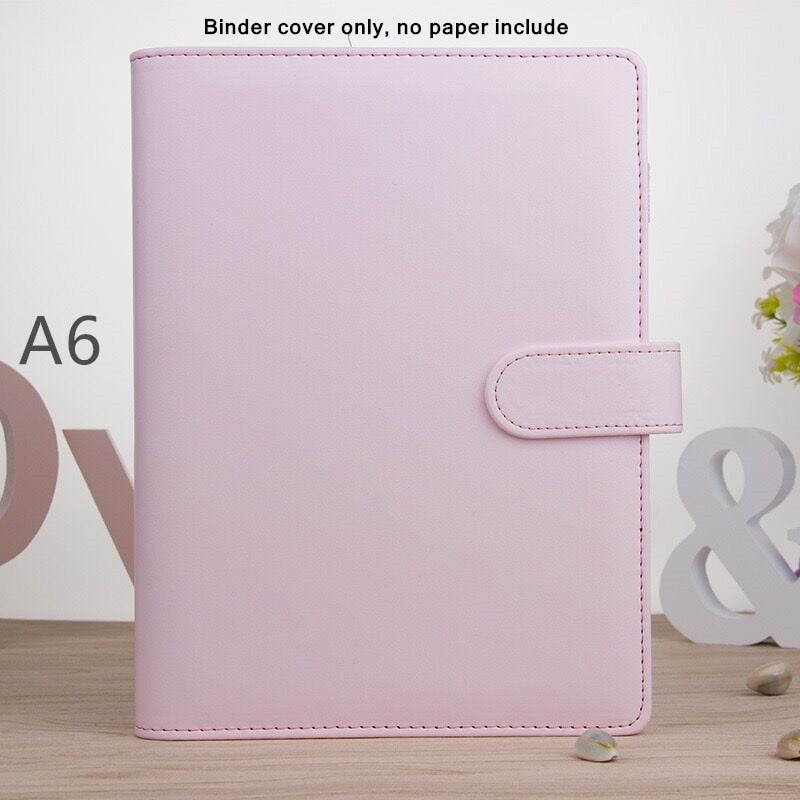 MINKYS Macaroon Color A6/A5 PU cuero DIY Binder Notebook Cover diario Agenda planificador Bullet Cover papelería escolar