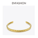 ENFASHION Pyramid Cuff Bracelet Gold Color Stainless Steel Punk Spike Bracelets Bangles For Women Jewelry Pulseira BF192008