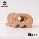 Let's Make 10pcs Baby Teether For Teeth Beech Food Grade Wholesale Wooden Teething Toys Rodent DIY Accessories Nursing Tiny Rod