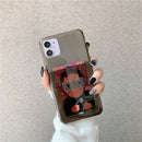 Clear Card Holder Phone Case For iPhone 12 Mini 11 Pro Max XS MAX XR X 7 8 Plus Bumper Solid Color Credit Slot Back Cover