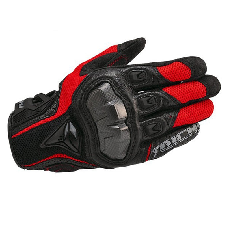 Guantes de moto de cuero con envío gratis, guantes de moto de pantalla táctil seguros y cómodos para hombres, guantes de Moto para montar en carretera al aire libre