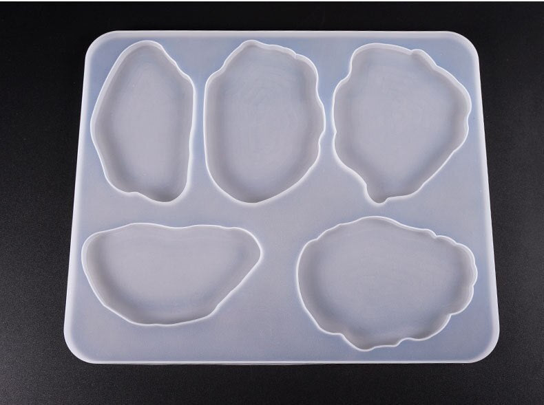 Irregular Cup Tray UV Resin Epoxy Mold Resin Coaster DIY Silicone Craft Epoxy Resin Art Supplies Jewelry Accessories(6 Cavity)