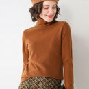 SuyaDream mujer suéteres de lana sólida 100% lana cuello alto jerseys lisos 2021 Otoño Invierno camisas de fondo prendas de punto