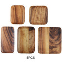 Japanese Acacia Solid Wood Tray Dinner Plate Disc Coffee Tea Tray Fruit Bread Food Dessert Breakfast Plate Square Rectangle
