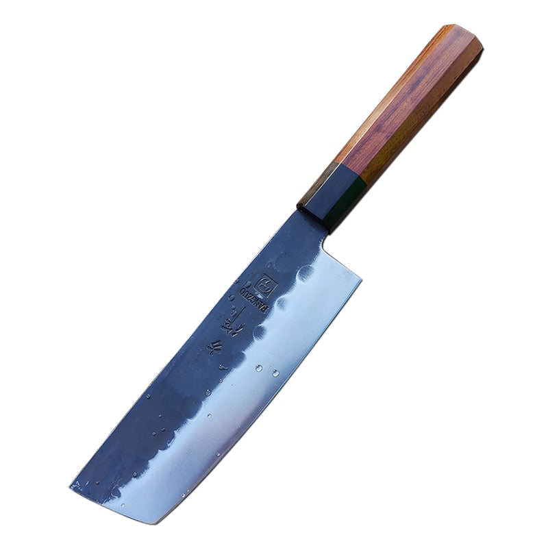 Cuchillos de cocina japoneses FANGZUO, cuchillo de acero inoxidable de alto carbono forjado, cuchillo de cocina afilado Santoku, herramienta para cortar cuchillos de utilidad