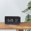 Reloj despertador LED Digital de madera alimentado por USB/AAA, reloj de mesa con temperatura, humedad, Control de voz, despertador, relojes electrónicos de escritorio