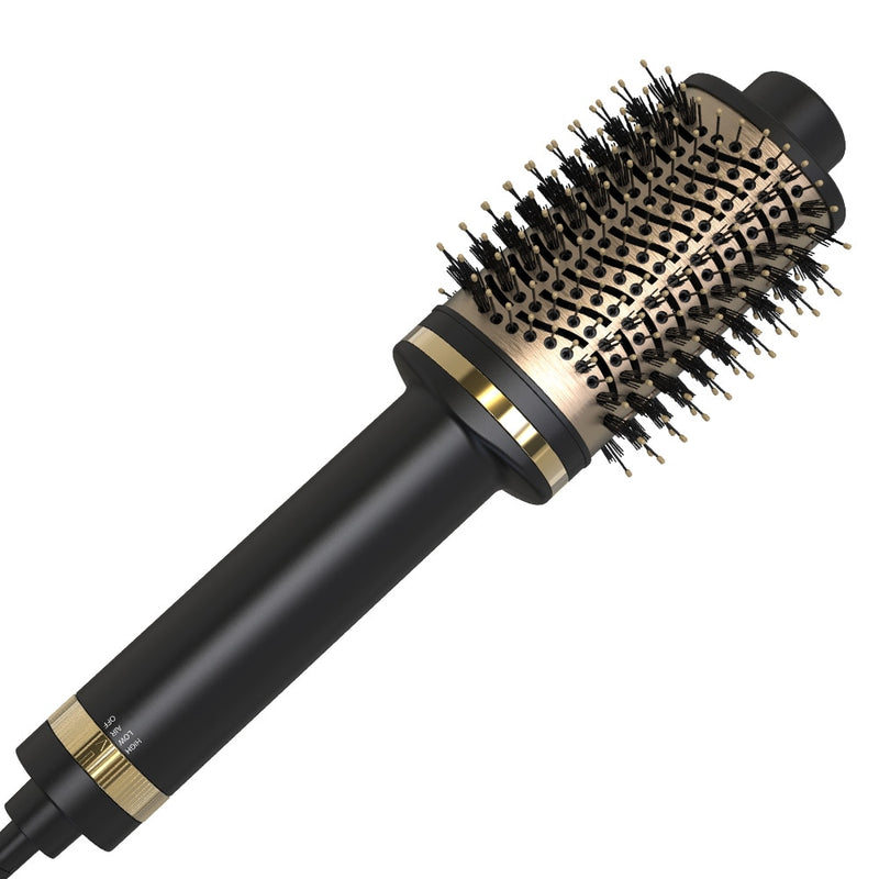 LISAPRO Hot Air Brush 3.0 One Step Hair Straightener Brush Hair dryer and Styling Tool Black Gold Curler Electric Hair Comb