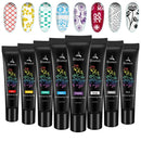 Biutee 8Colors Kit Nail Stamping Gel Polish Set 8ml Stamp Print Oil UV Gel Vanish Soak Off Varnish For Nail Art Stamping Plates