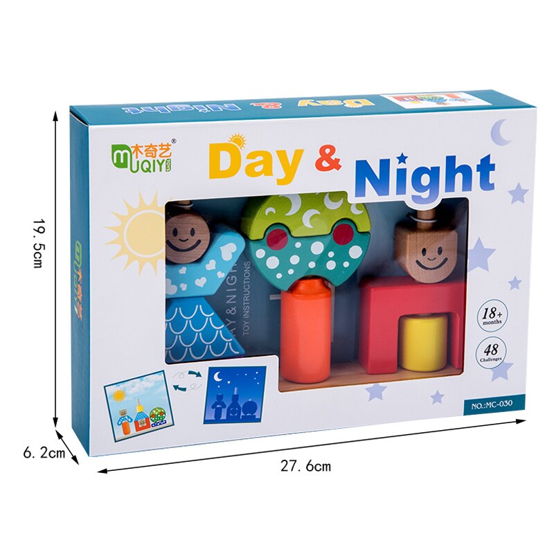 Montessori Holz Magic Box Spiel Kinder Lernspielzeug für Kinder Frühes Lernen 3D Holzbausteine ​​​​Geburtstagsgeschenke