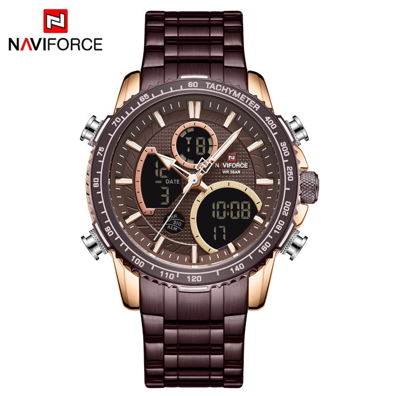 Reloj NAVIFORCE para hombre, relojes deportivos digitales de marca de lujo, reloj de pulsera de cuarzo para hombre, reloj luminoso resistente al agua para hombre, reloj Masculino