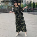 Loose Casual T Shirt Maxi Dress Women Summer 2022 Vestido Mujer Camouflage Dresses with Side Pockets for Home Long Cotton Tees