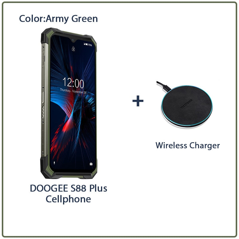 DOOGEE S88 Plus Rugged SmartPhone 48MP Cámara principal 8GB RAM 128GB ROM IP68/IP69K teléfono inteligente Android 10 OS Versión global