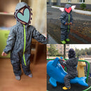 HONEYKING Children's Soft Shell Overalls Plus Velvet Rompers Windproof Rainproof Jumpsuit Waterproof Jumpsuit Kids Warm Jumpsuit