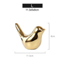 Figuritas de pájaros dorados para casa Polar, estatuas modernas de pájaros de cerámica, escultura de animales, artesanías para decoración del hogar, regalos de boda de cerámica dorada