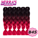 24 Zoll Jumbo Braids Synthetisches Haar für Box Braid Ombre Braiding Hair Extensions Three Tone Schwarz Braun Blau Pink Mirra's Mirror