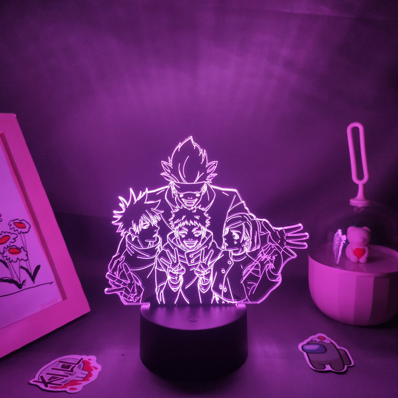 Anime Jujutsu Kaisen figura Inumaki Toge 3D LED Lava lámparas RGB luces de noche decoración de mesa de dormitorio cumpleaños Manga regalos para amigos