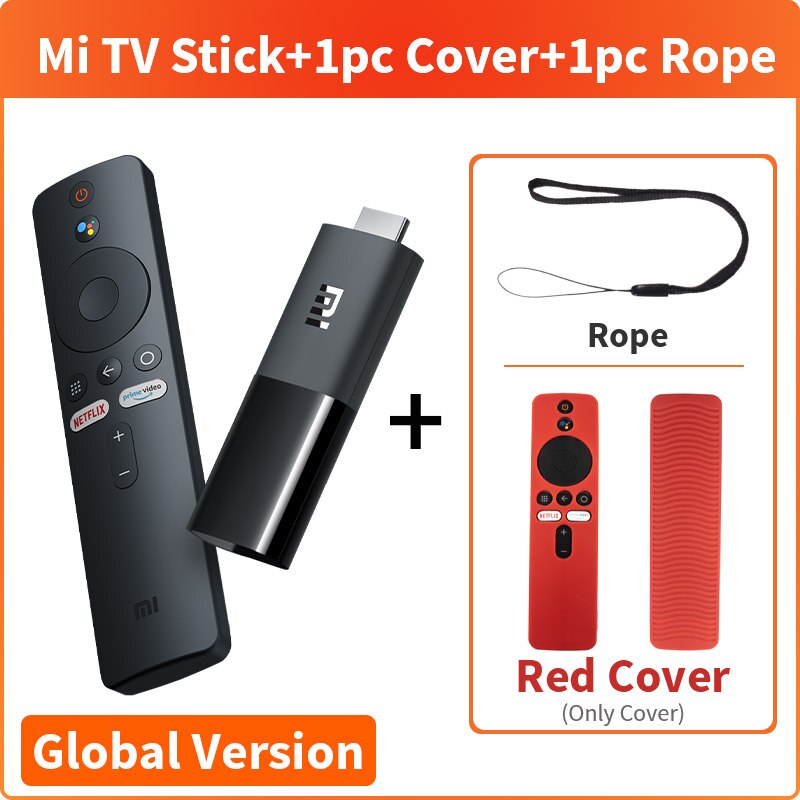 Global Version Xiaomi Mi TV Stick Android TV 9.0 Quad-core 1080P Dolby DTS HD Dual Decoding 1GB RAM 8GB Google Assistant Netflix