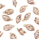 80-160pcs Cubic Zirconia Rhinestone Charms Pendants Drop Heart Crystal Charms for Jewelry DIY Earrings Necklace Bracelet Making