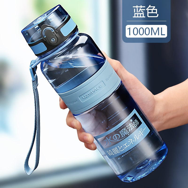 500/1000 ml Sport-Wasserflaschen BPA-freier tragbarer auslaufsicherer Shaker für kalte Säfte im Freien, transparente Kunststoff-Trinkgefäße