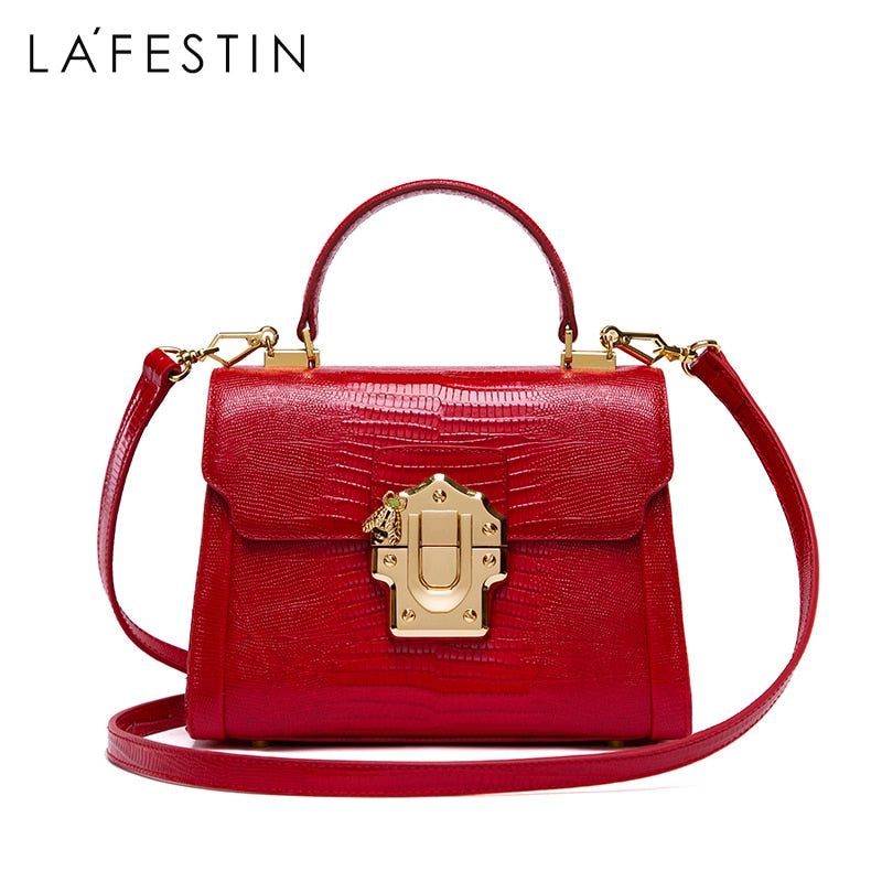 LA FESTIN Designer Serpentine Lock Handtasche Spaltleder 2021 Neue Mode Frauen Umhängetasche Luxus Berühmte Marke Bolsa Umhängetasche