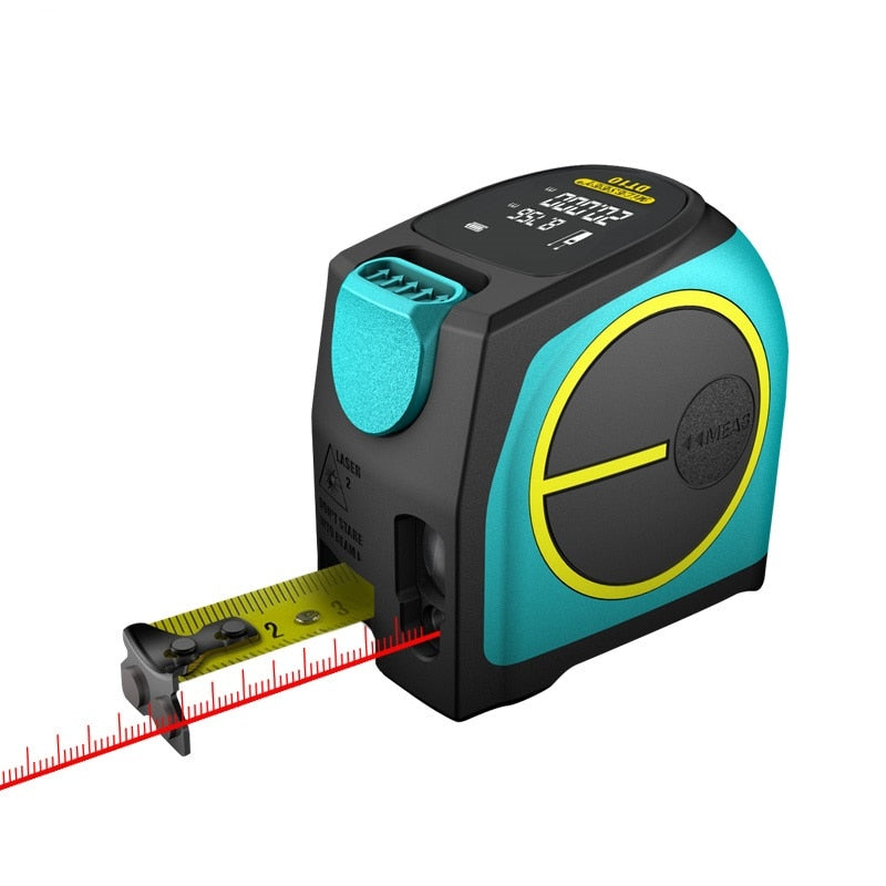 Mileseey DT10 / DT11 Cinta métrica telescópica láser 2 en 1 Telémetro de distancia digital con pantalla LCD anticaída, gancho magnético